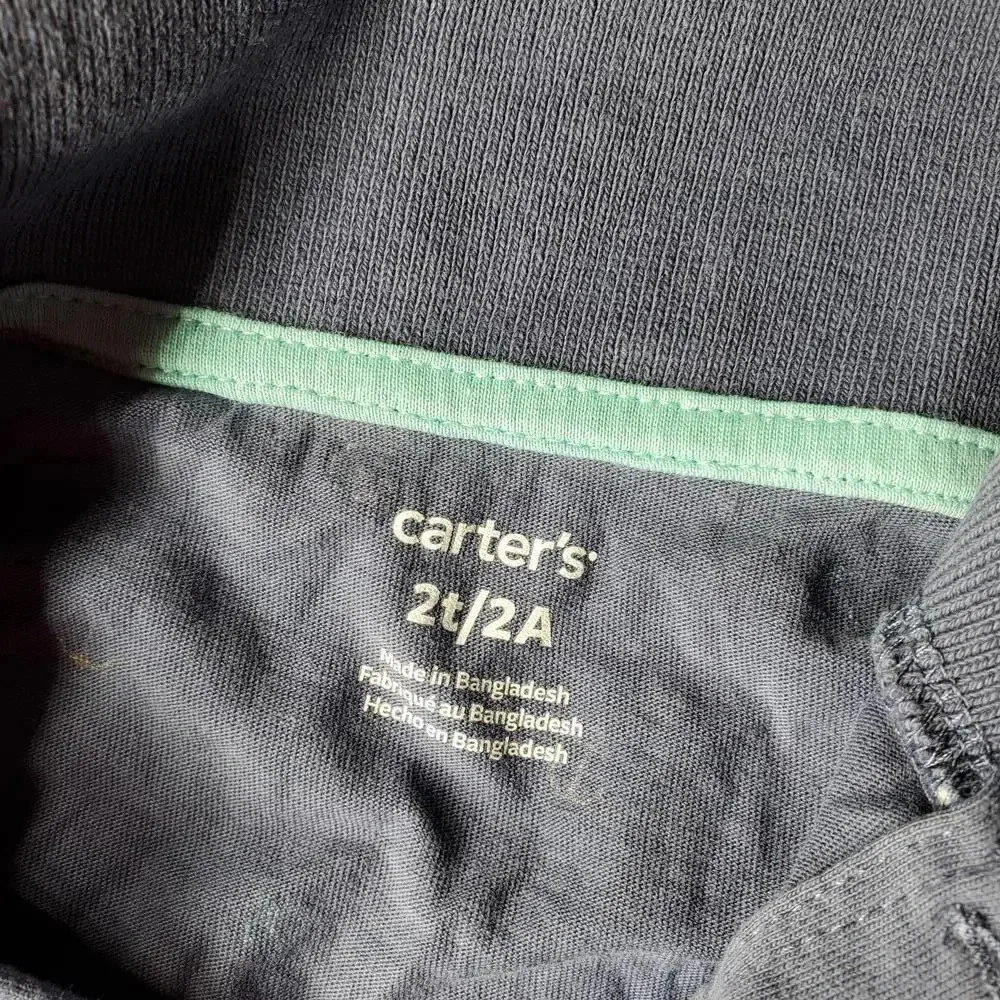 Carter's Toddler Boy Blue Anchor Polo Shirt Size 2T 100% Cotton EUC
